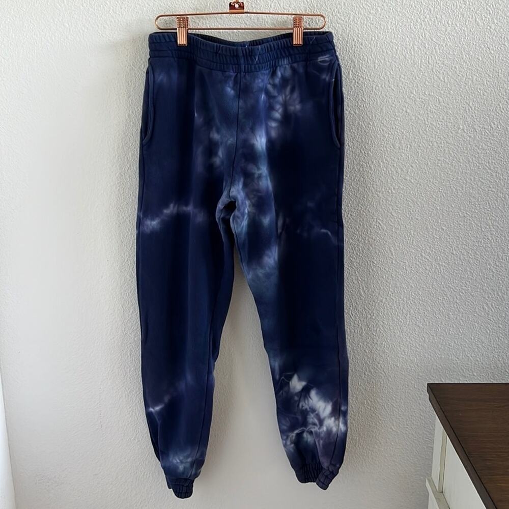 Frankie's Bikinis Aiello Blue Tie Dye Sweat Pants Medium